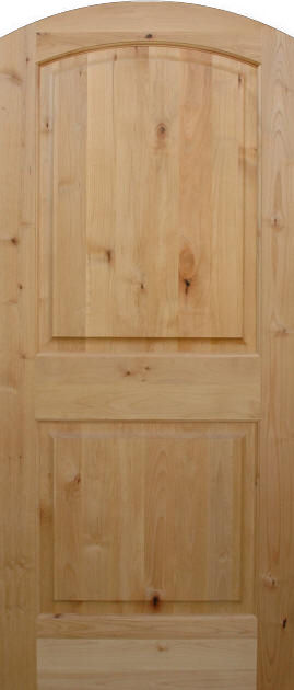 Knotty Alder True-Arch 2-Panel Wood Interior Door